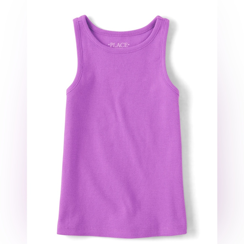 Girls Purple Ribbed Tank Top M